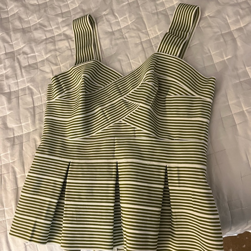 HD in Paris Olive and Cream Striped Blouse